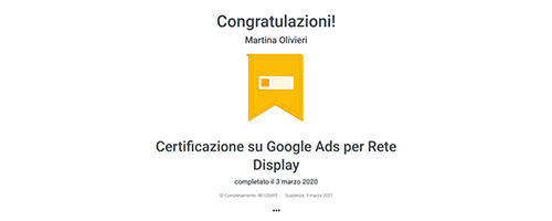 certificazione Google display