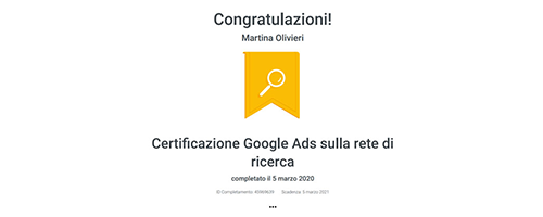 certificazione Google rete di ricerca